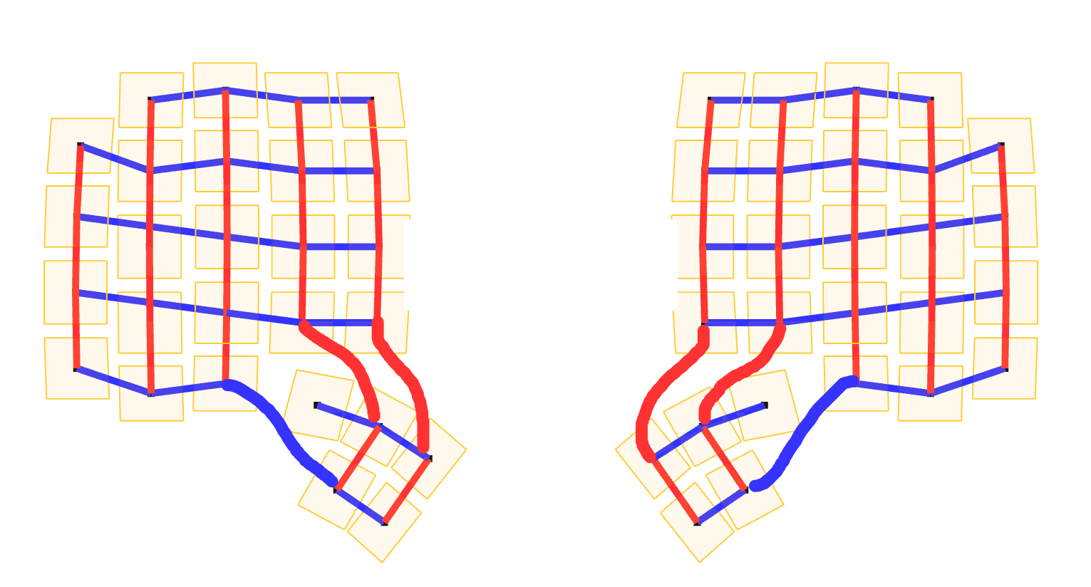 Example of keyboard matrix wiring.